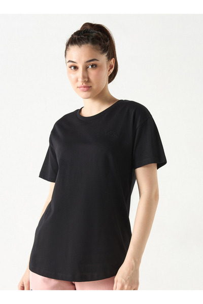 Kappa Logo Embroidered T-shirt with Crew Neck and Short Sleeves