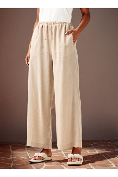FAV Linen Blend Wide Leg Trousers