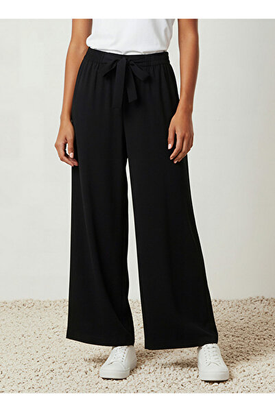 FAV بنطلون Palazzo مع جيوب وحزام ربط وحزام خصر Flexicomfort