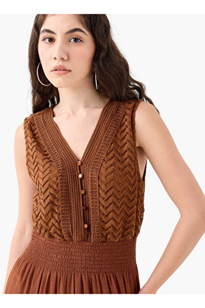 Lee Cooper Tiered Sleeveless Midi Dress with Shirred Detail