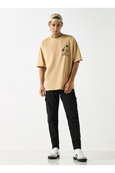 SP Characters Snoopy Dog Print Crew Neck T-shirt with Short Sleeves