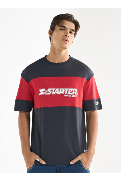FAV Starter Logo Print T-shirt with Short Sleeves and Crew Neck