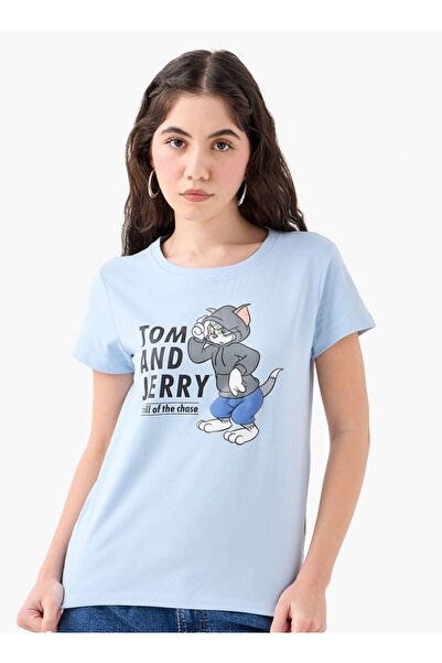 SP Characters تي شيرت بطبعة توم وجيري بأكمام قصيرة ورقبة دائرية