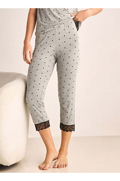 FAV Polka Dot Lace Top and Pyjama Set