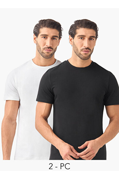 FAV مجموعة من قطعتين - تي شيرت بقصة ضيقة ورقبة دائرية