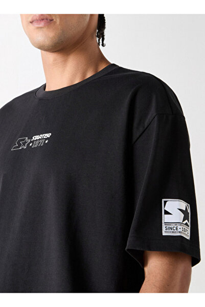 Starter Typographic Print T-shirt with Short Sleeves and Crew Neck