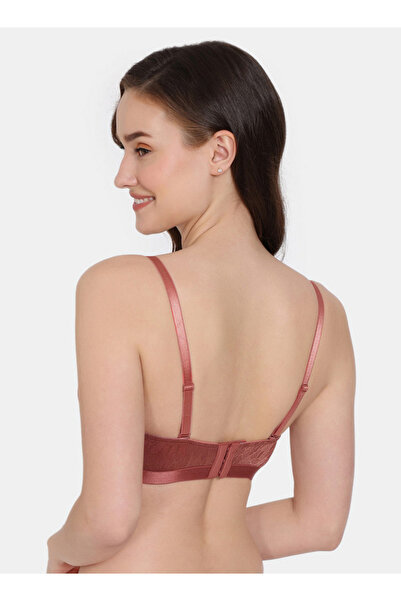 Zivame Textured Balconette Bra with Hook and Eye Closure