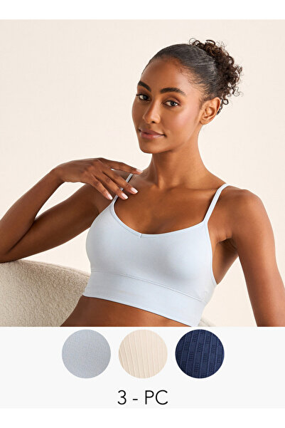 FAV مجموعة من 3 حمالة صدر رياضية منقوشة