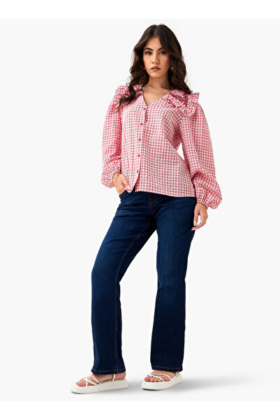 Lee Cooper Checked and Embellished Top