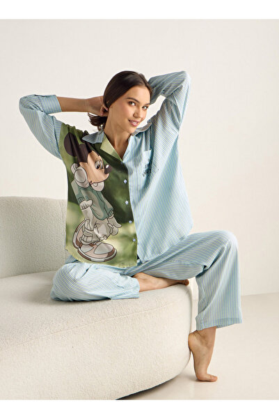 FAV طقم قميص وبيجامة بطبعة ميكي ماوس