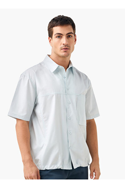 Iconic قميص بياقة مميزة وأكمام قصيرة وحاشية برباط