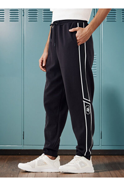 Kappa بنطال رياضي بطبعة شعار مع رباط للإغلاق