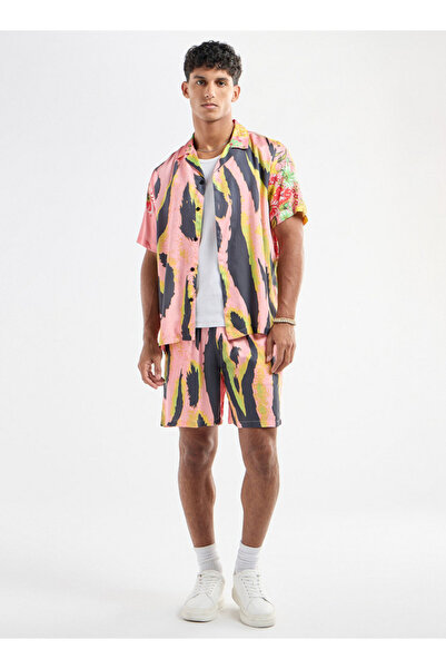 FAV All-over Print Flexi Waist Shorts With Pockets And Drawstring Closure