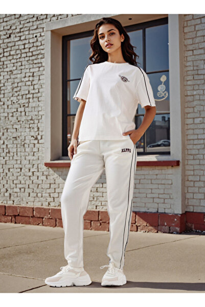 Kappa Kappa Logo Print Track Pants with Contrast Side Panel