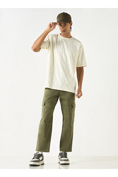 Starter All-Over Textured Sweater with Short Sleeves and Crew Neck