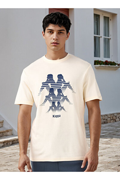 Kappa تي شيرت كابا مطبوع عليه شعار كابا برقبة دائرية