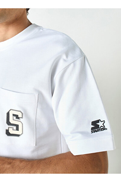 Starter Typographic Print T-shirt with Crew Neck and Short Sleeves