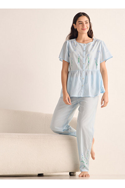 FAV طقم قميص وبيجامة مطرز