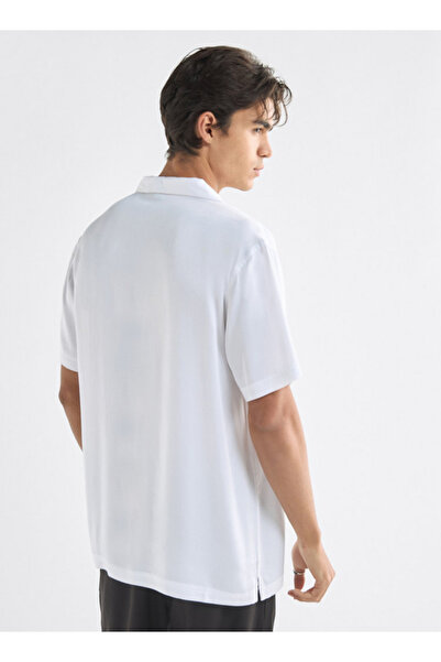 FAV Regular Fit Printed Shirt with Camp Collar and Short Sleeves