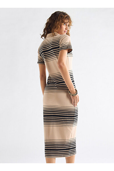 FAV Striped Polo Dress with Short Sleeves