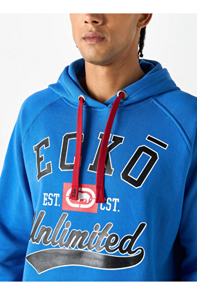 ECKO Logo Print Hoodie With Kangaroo Pocket