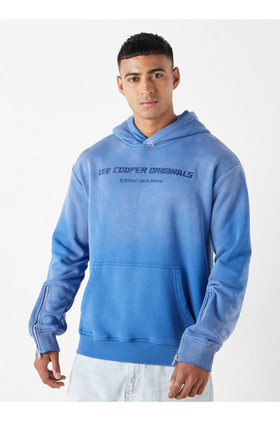 Lee Cooper هودي مطرز بشعار وأكمام طويلة بسحاب