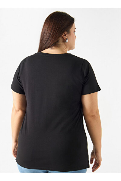 Ulla Popken Plus Size Ulla Popken Graphic Print T-shirt with Short Sleeves