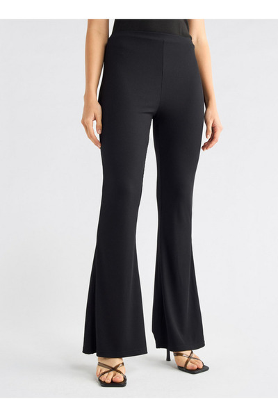 FAV Full Length Ribbed Flared Leggings With Elasticated Waistband