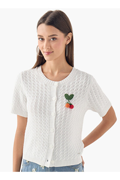 Lee Cooper Crochet Textured Sweater With Short Sleeves