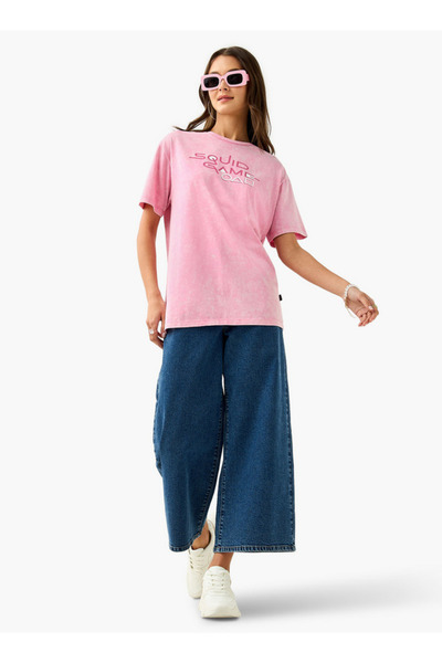 SP Characters Squid Game Print T-shirt with Crew Neck