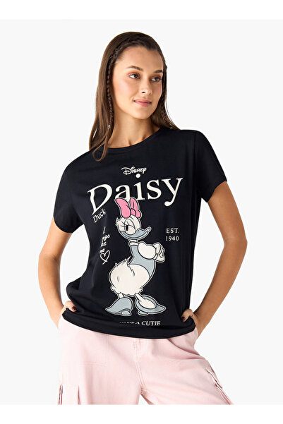 SP Characters تي شيرت بطبعة ديزي داك مع رقبة دائرية وأكمام قصيرة