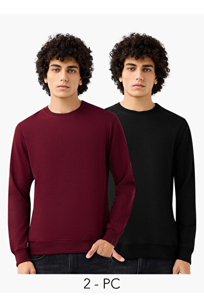 FAV سويت شيرت رجالي بقصّة عادية من مزيج القطن - طقم من قطعتين