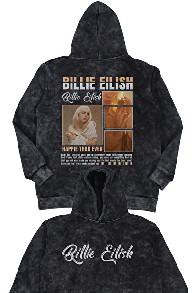 Fuddy Moda Hanorac unisex cu glugă supradimensionat Billie Eilish