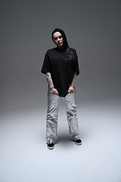 Nhara Unisex Oversize Μαύρο T-Shirt
