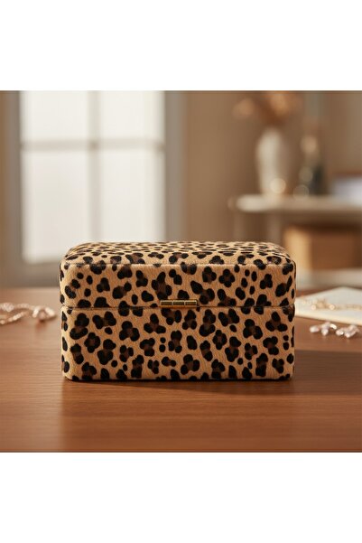 KumaşEvi Self-Adhesive Furry Leopard Fabric Shoe Bag Car Interior Upholstery Hobby Products 21 X 30 cm