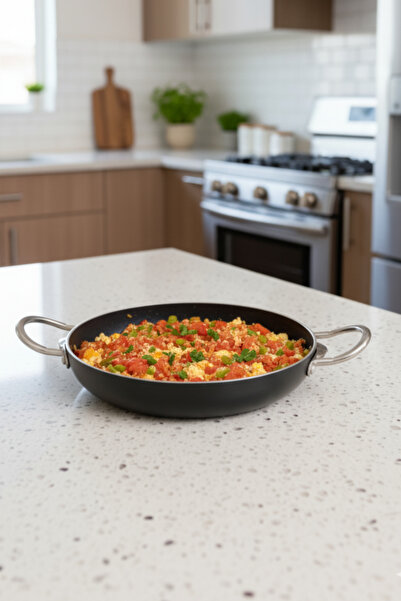 MEŞELER Granite Sahan / Black Inox Handle Omelette