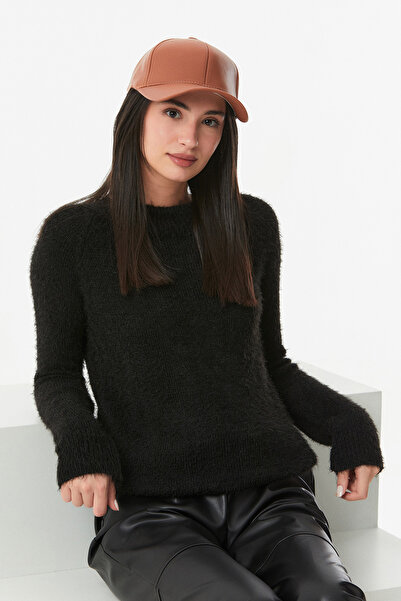 Fulla Moda Faux Leather Back Adjustable Cap Hat