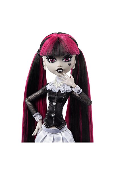 mattel Papusa Monster High Reel Drama Doll Draculaura in Black And White