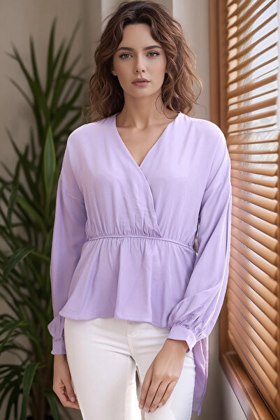 Cotton Mood 20333307 بلوزة دوك.فيسكون بأزرار على الجهتين بياقة وأكمام طويلة ل...