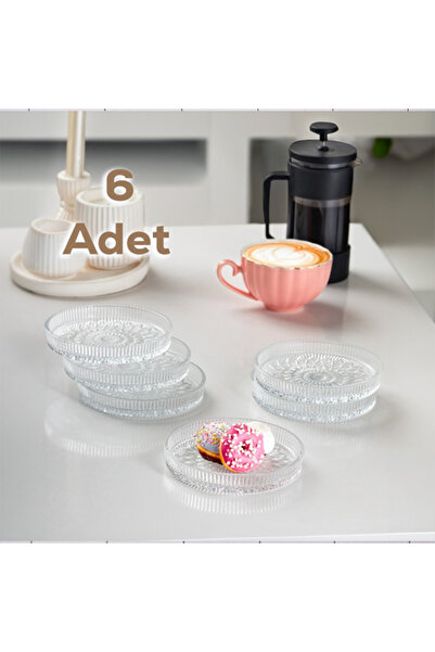 behila طبق شاي زجاجي من تريند جاردينيا، 6 قطع