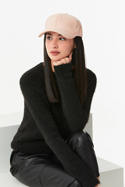 Fulla Moda Suni Deri Arkası Ayarlanabilir Kep Şapka