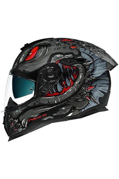 Nexx Sx.100R Abısal Mat Siyah - Kırmızı Kask