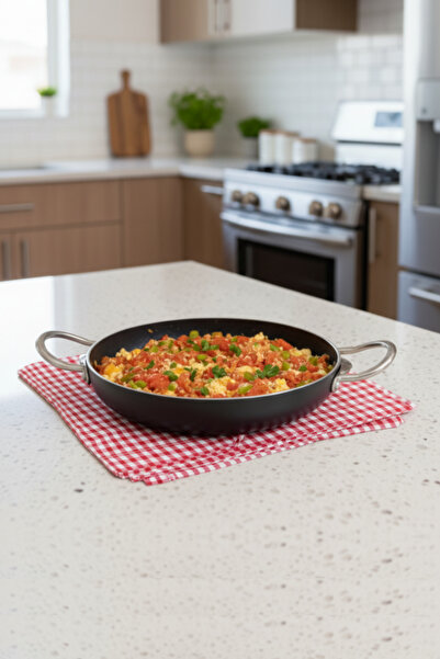 MEŞELER Granite Sahan / Black Inox Handle Omelette