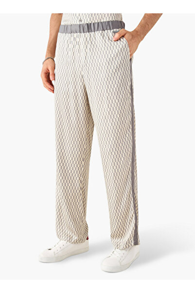 Emperor بنطال مطبوع بخصر مرن مع حزام خصر مطاطي