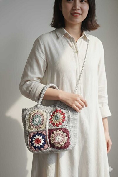 GÇA Moda Handmade Motif Detailed Women's Hand and Shoulder Bag