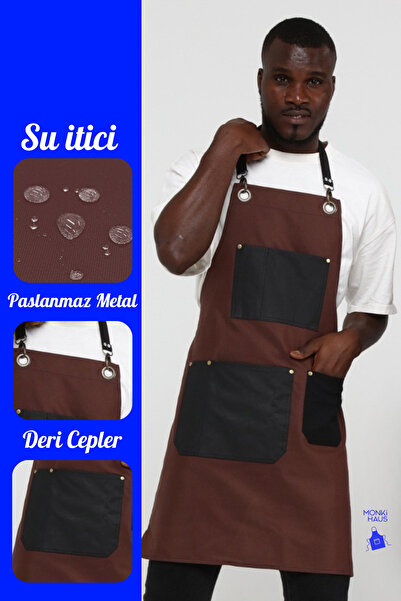 Monki Haus مريلة مقاومة للبقع لمصفف شعر مقهى باريستا ورسام المطبخ وبائع الزهور