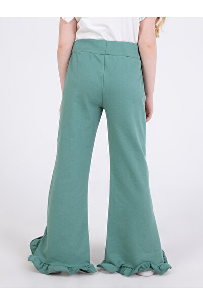 Denokids Πράσινο αθλητικό παντελόνι με βολάν για κορίτσια