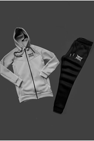 ByFourMan Men's Tokyo Printed Zippered Pocket Scuba Tracksuit Set