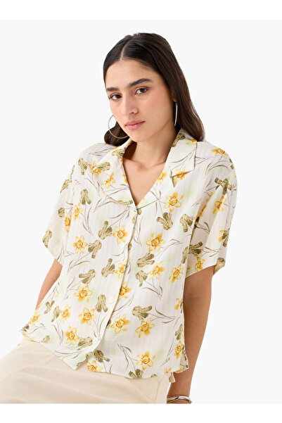 Lee Cooper قميص منتجع مطرز بالدانتيل