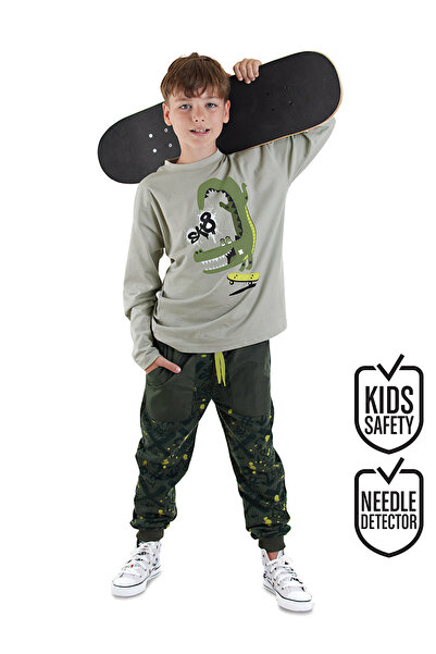 Denokids Crocodile Oversize Boy's T-Shirt Pants Set
